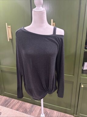 Leo Rosi Off-the-Shoulder Black Knit Sweater